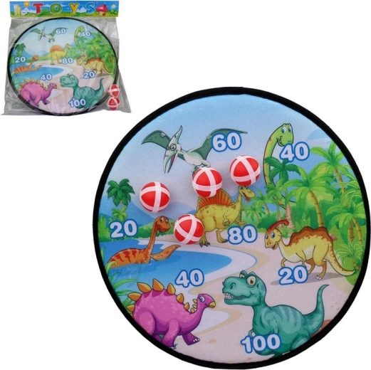 cible avec dinosaures et balles à velcro 36 × 36 cm
