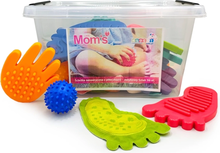 Sensorisch pad Egel met massageballen, 36 delen, 12m+, Mom's Care