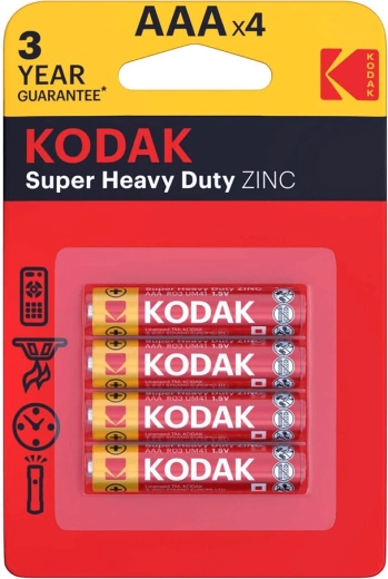 Kodak Heavy Duty Zinkbatterie AAA (Mikrostift) 1,5 V – Packung mit 4 Stück