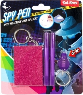 Spy kit with diary, magic pens, and UV flashlight
