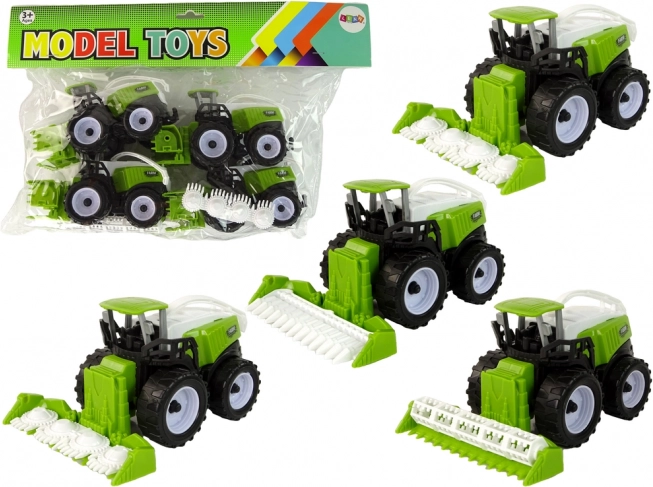 Ensemble de Tracteurs Verts en 4 Parties