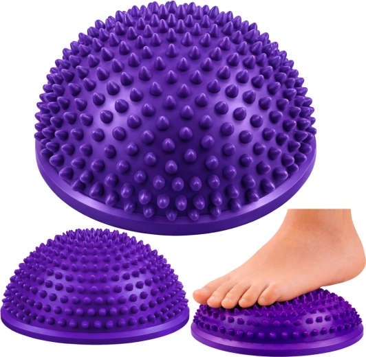 Half-dome for balance training and foot massage, purple 16 cm
