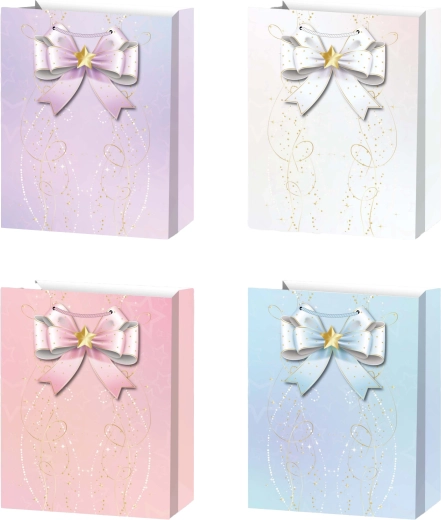 Sac cadeau M pastel avec nœud