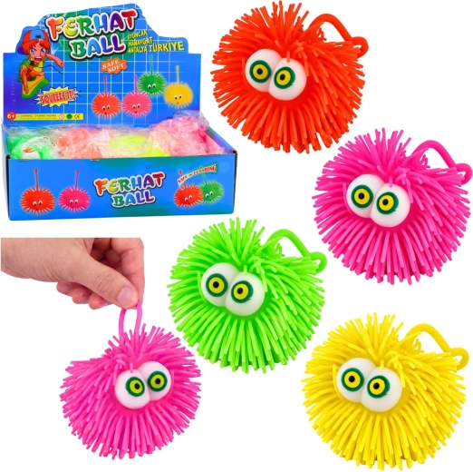 Lichtgevende pufferbal met ogen LED – antistress sensorische squishy, mix kleuren