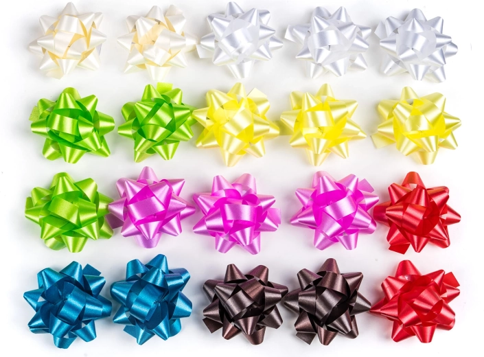 Self-adhesive gift bows 5 cm, assorted colors (20 pcs)