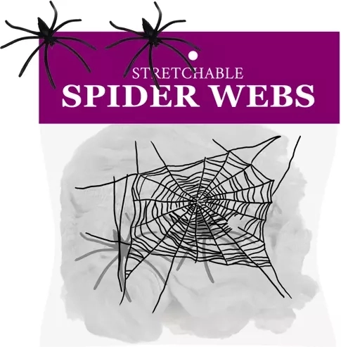 Kunstmatig spinnenweb met 2 spinnen MALATEC