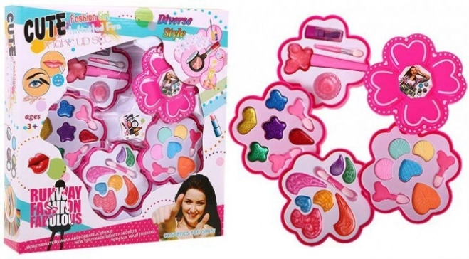 Kids' pink makeup set 3+ in a flower case