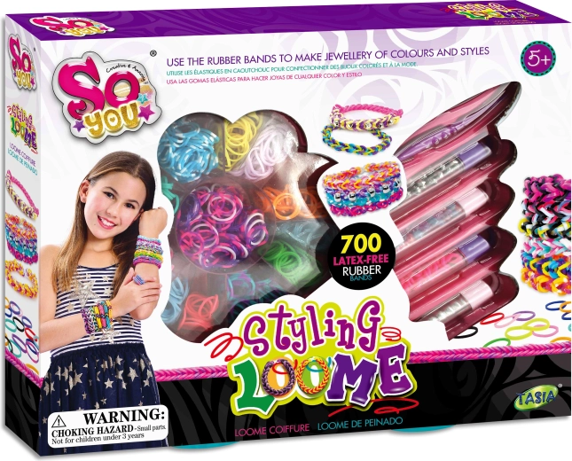 Tasia set voor het maken van armbandjes van latexvrije elastiekjes – 700 stuks