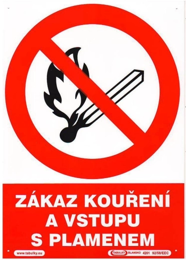 Safety Sign No Smoking and No Open Flame Entry A4 Plastic