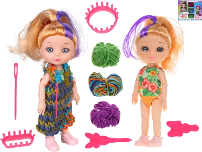 Doll with Knitting Set 16 cm