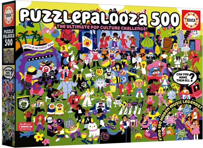 Puzzle Educa Puzzlepalooza 500 pièces – défi de recherche musical