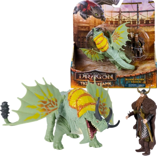 Dragons – coffret figurine dragon Rumblehorn et Stoick