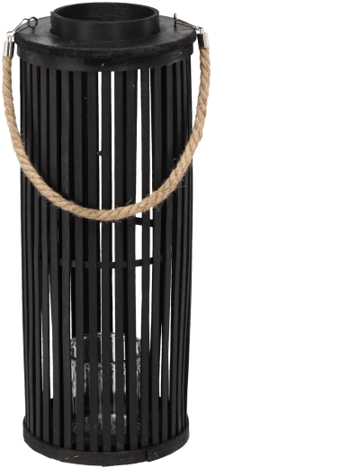 Lanterne en bois 50 × 24 cm noire