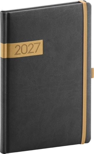 Notique weekagenda Twill 2027 zwart-goud 15 × 21 cm