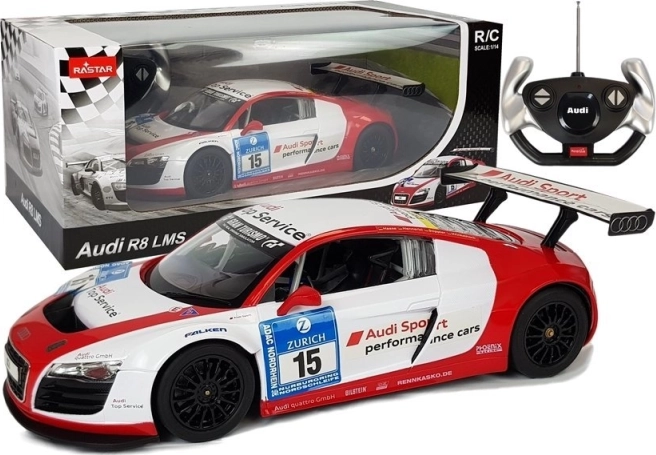 Rastar Audi R8 LMS op afstand bestuurbare auto 1:14 wit-rood