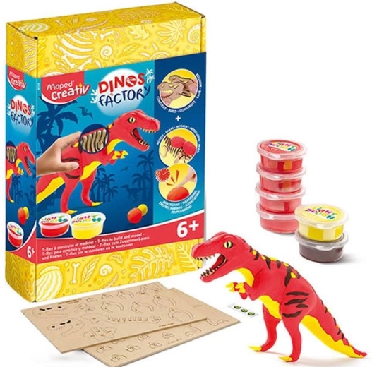 Creative Dinosaur Factory – 3D Wooden Puzzle and Modeling Clay Tyrannosaurus Rex