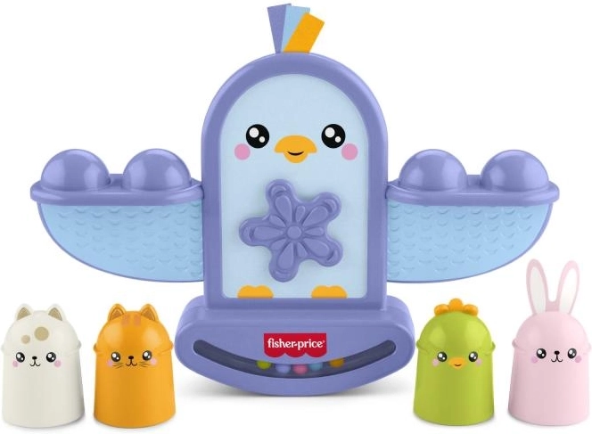 Fisher-Price schommelende vogel met dieren-stapelpuzzel