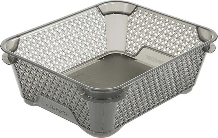 Panier de rangement Mirko A6 20 × 16 × 7 cm plastique gris