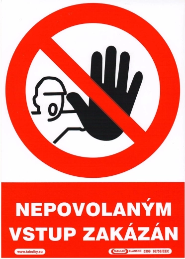 Self-adhesive safety sign No unauthorized entry A5 (148 × 210 mm)