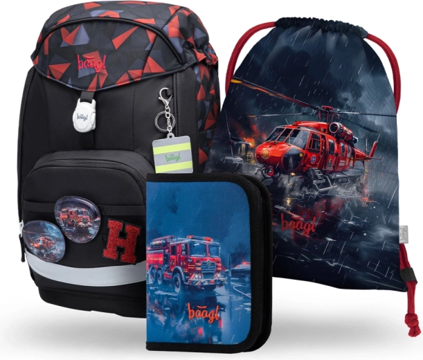 School Set BAAGL Airy Plus Rescuers – backpack, pencil case and drawstring bag