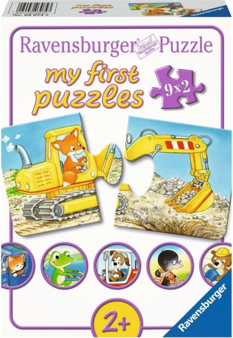 Ravensburger My First Puzzle – Animals at the Construction Site 9×2 pieces
