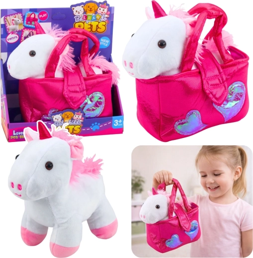 Plush Unicorn in Handbag white 25 cm