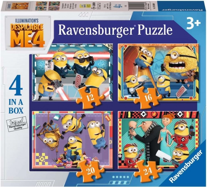 Ravensburger puzzle Moi, moche et méchant 4 – set de 4 puzzles (12–24 pièces)