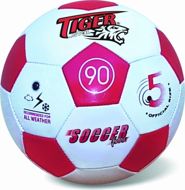 Ballon de football en cuir Fever rouge, taille 5