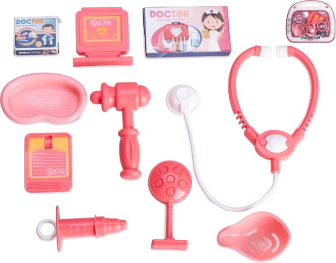 Trousse médicale rose pour enfants, 10 pcs