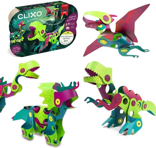 Clixo Dinosaurs – set of 22 magnetic pieces