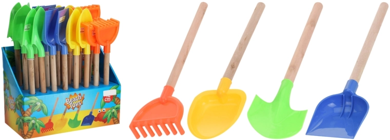 Pelle de plage pour enfants 42 cm avec manche en bois