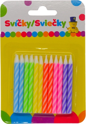 Bougies d’anniversaire colorées 24 pcs