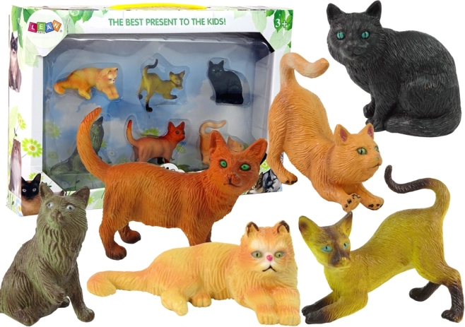 Set of 6 figurines – cats of various breeds