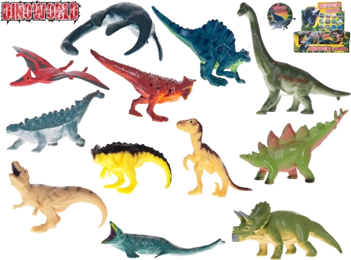 Dinoworld Set mit 12 Dinosaurier-Figuren, 8 cm