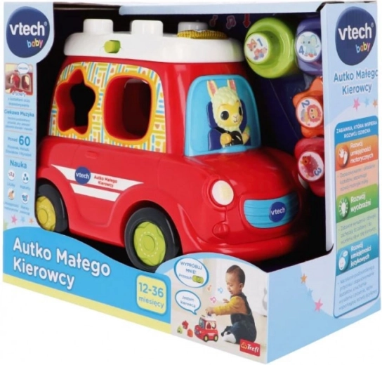Interactive educational car with sorter VTech, red, Polish language