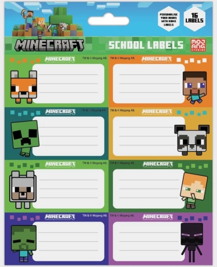 Minecraft chibi notebook name labels