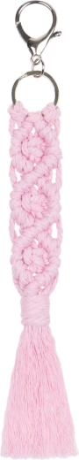 Porte-clés macramé rose Baagl