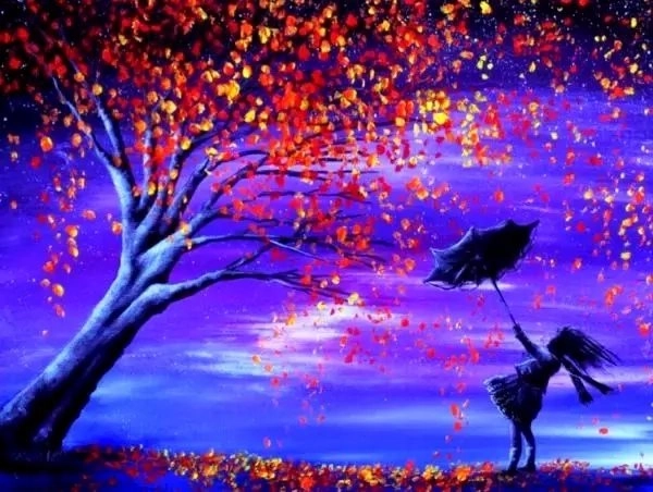 Diamantschilderen Magische boom met meisje 30 × 40 cm