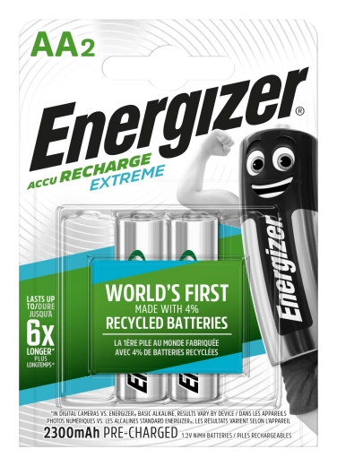 Energizer Extreme AA wiederaufladbare Batterien 2300 mAh, 2 Stk.
