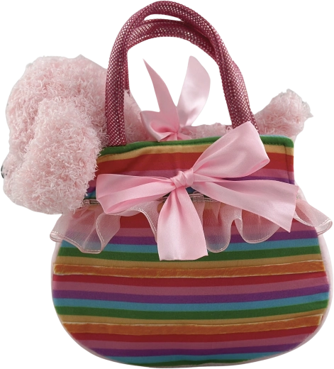 Sac à main en peluche avec petit chien Caramelka