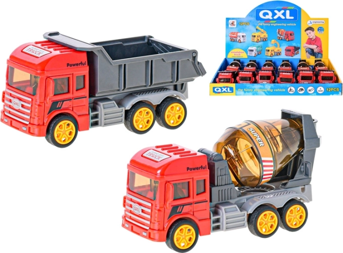 Bouwvoertuig 13 cm met wrijvingsmotor – kiepwagen of betonmixer