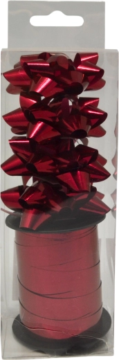 Set of Red Gift Bows with Ribbon 10 m, 4 pcs