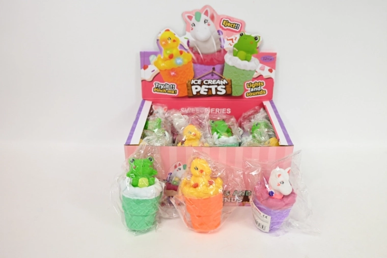 Knijpbare antistress-speelgoed met licht (display 12 stuks)