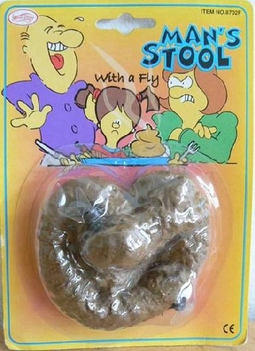 Grappig poepspeeltje met vliegen
