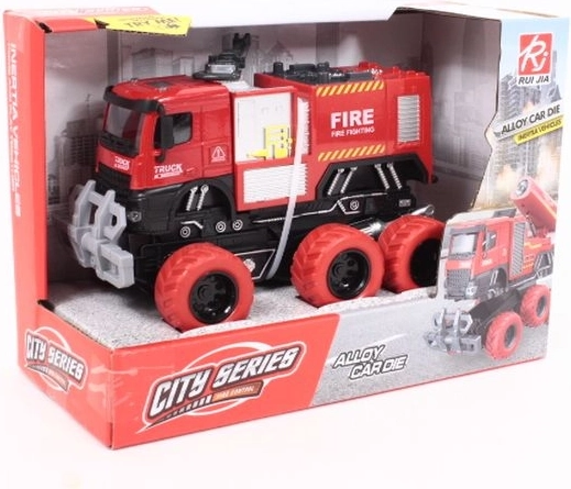 Camion de pompiers pour enfants à 6 roues avec lumière et son
