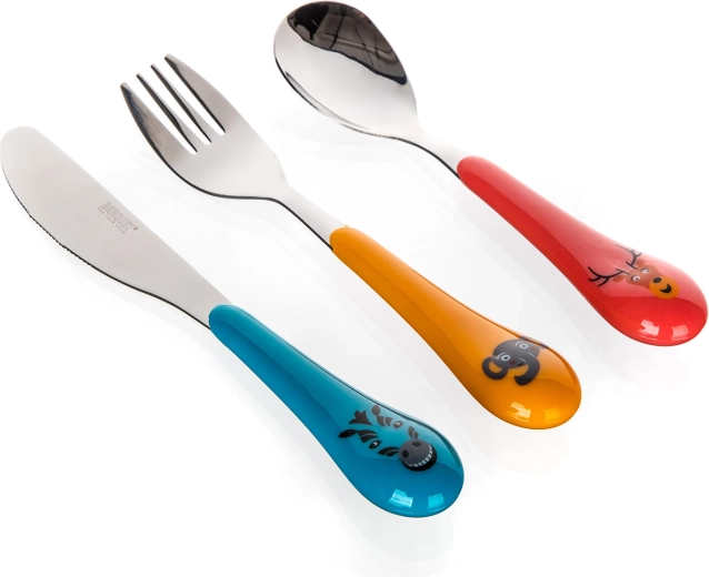 Set de couverts pour enfants ZOO avec manche en plastique, 3 pièces