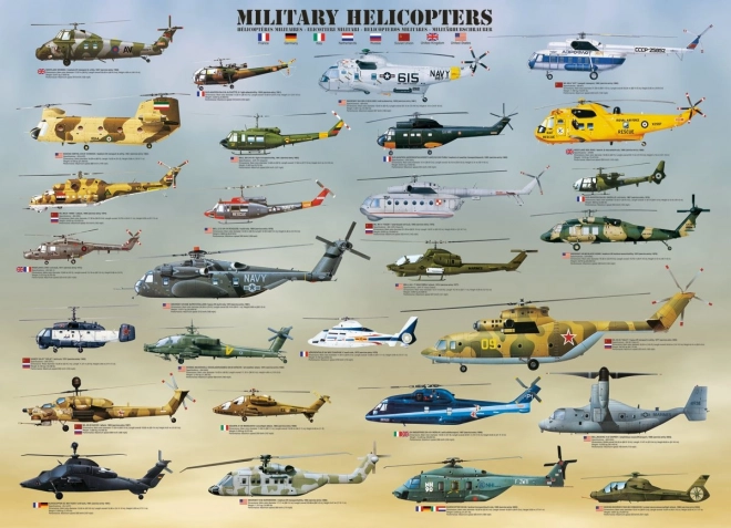 EUROGRAPHICS Puzzle Military Helicopters XL 500 Pieces
