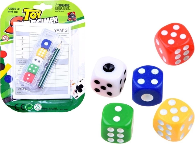 Colorful Dice with Scorepad and Pencil (5 pcs)