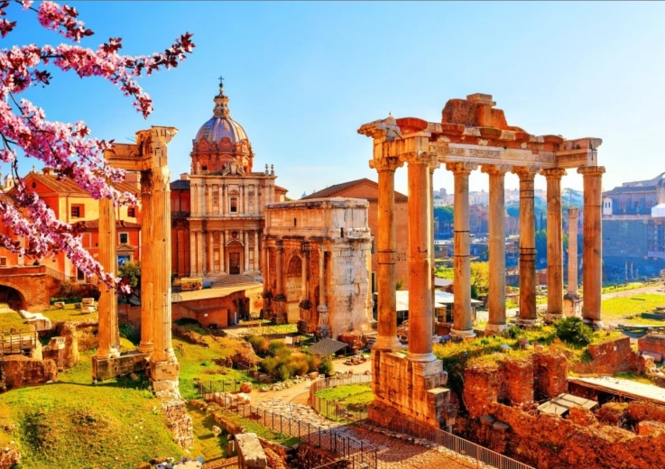 Puzzle Ruines romaines au printemps 1000 pièces BLUEBIRD