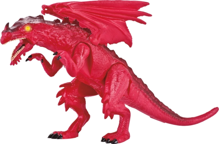 Dinosaure dragon rouge avec lumière et son 24 cm